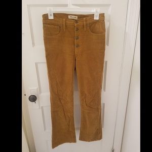 Madewell size 27 Brown corduroy cropped pants